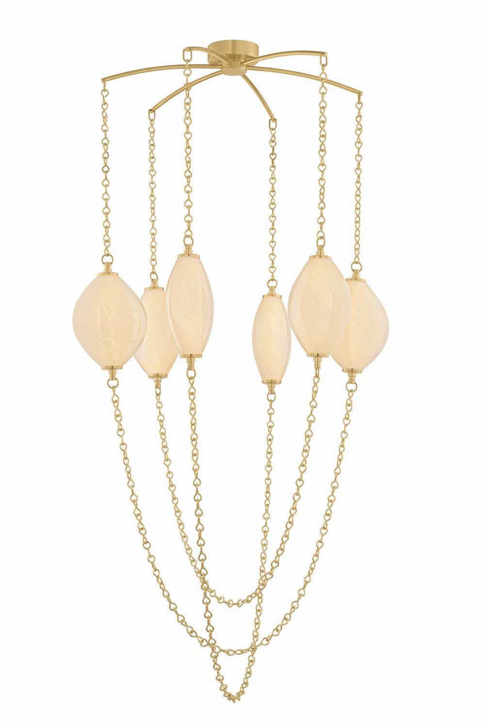 Positano LED Chandelier in Vintage Brass Corbett Lighting Canada