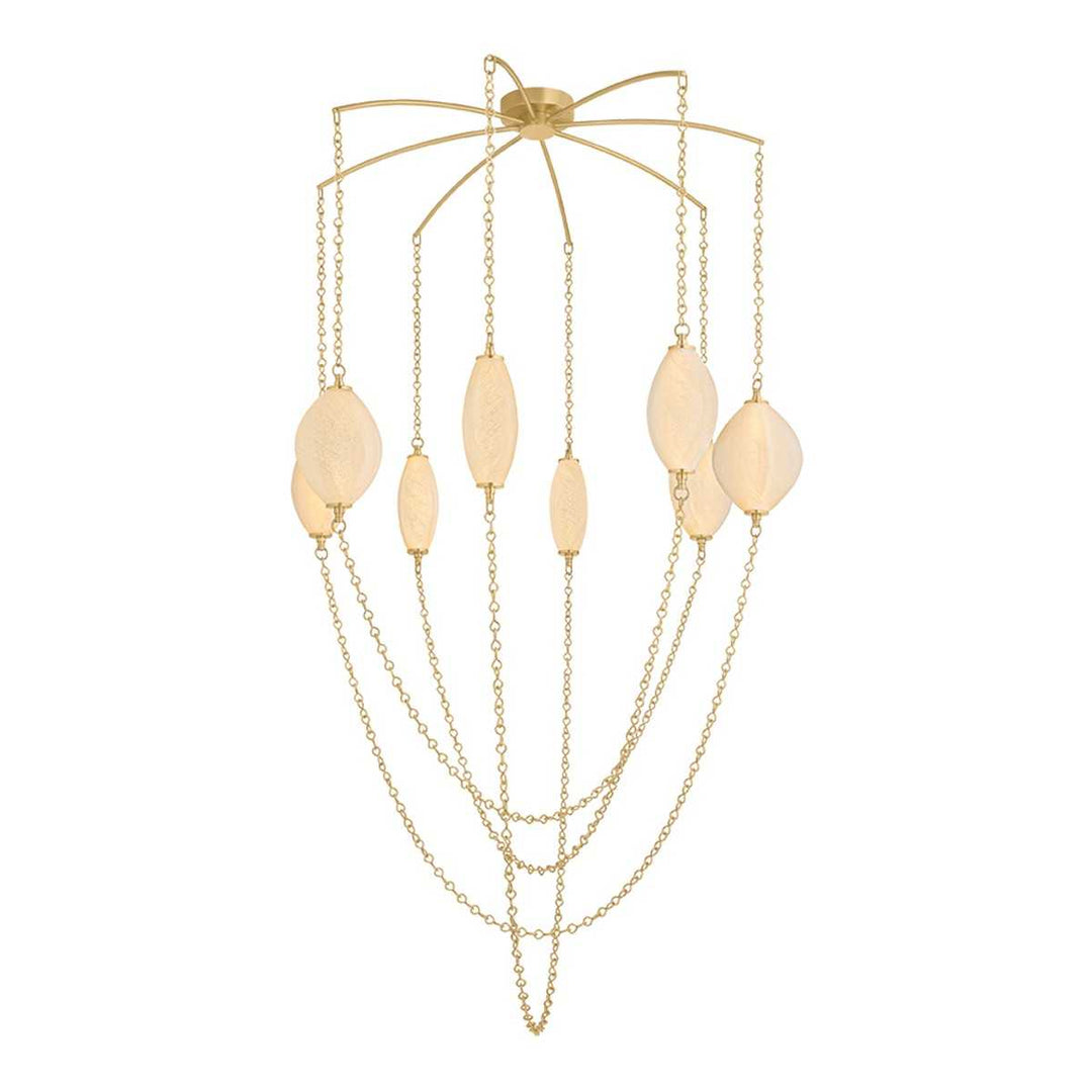 Positano LED Chandelier in Vintage Brass Corbett Lighting Canada