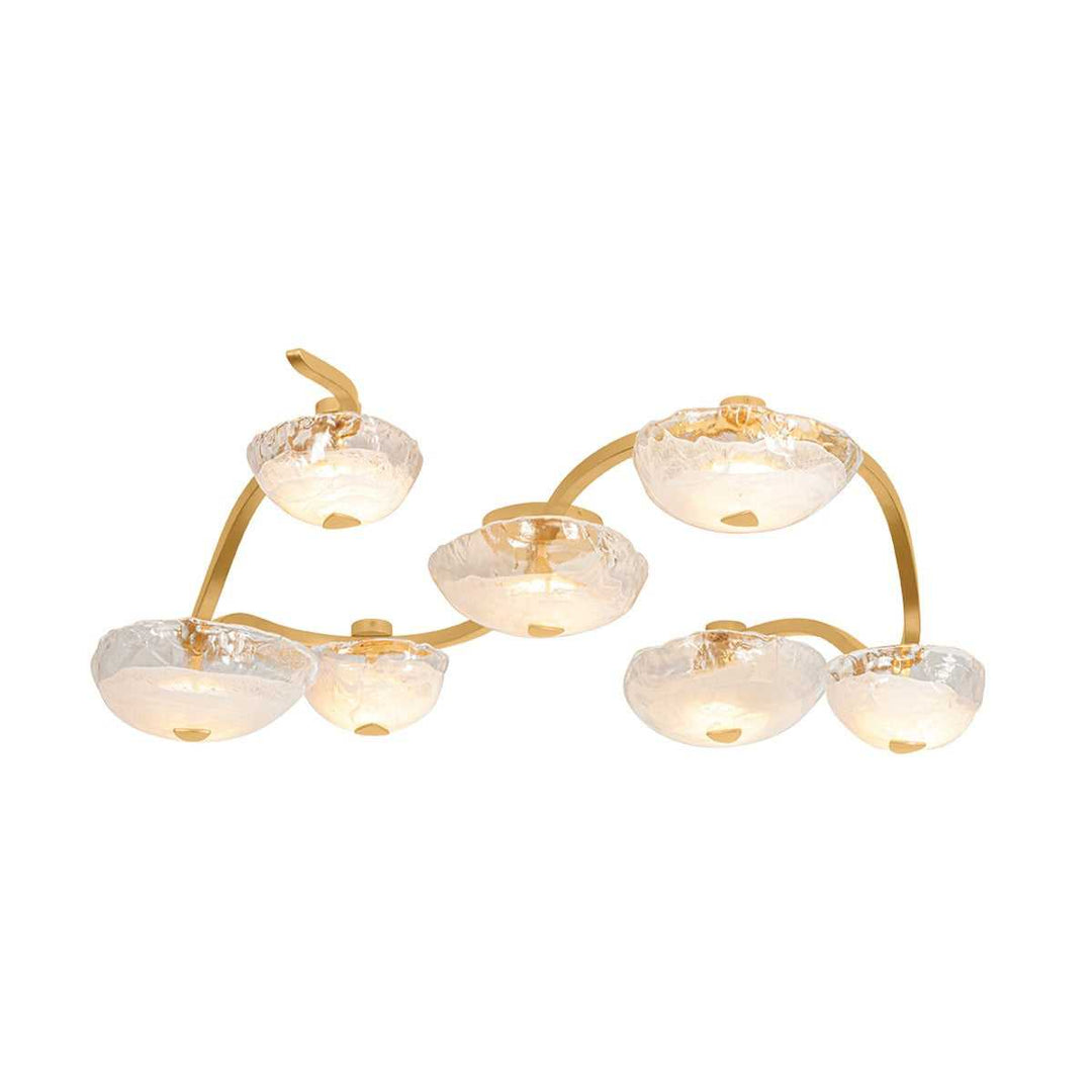Kune LED Semi Flush Mount in Vintage Gold Leaf Corbett Lighting Canada