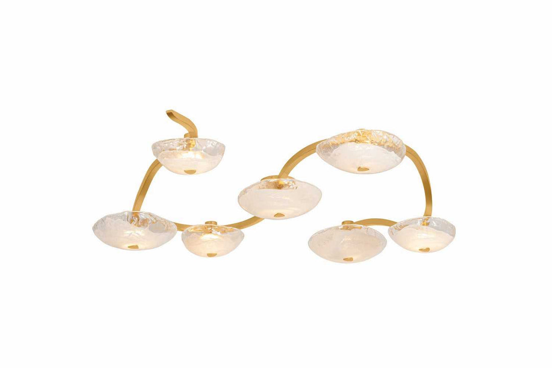 Kune LED Semi Flush Mount in Vintage Gold Leaf Corbett Lighting Canada