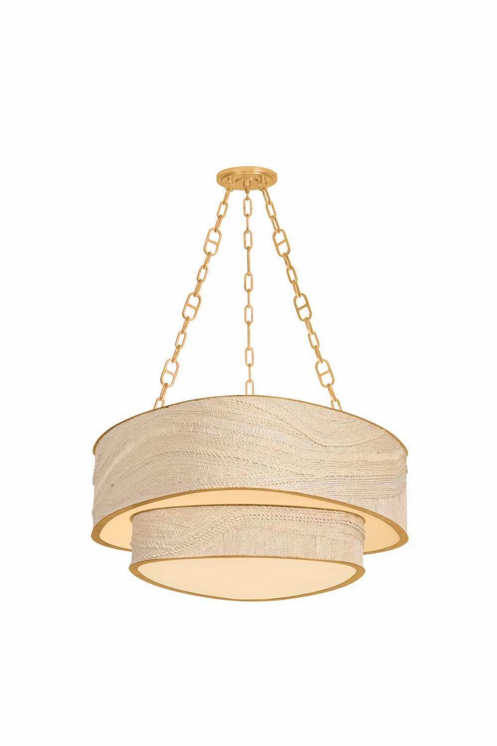 Kiso Nine Light Chandelier in Vintage Gold Leaf Corbett Lighting Canada
