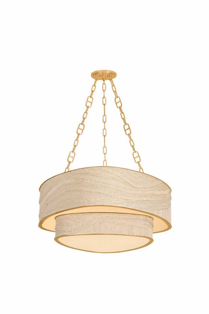 Kiso Nine Light Chandelier in Vintage Gold Leaf Corbett Lighting Canada