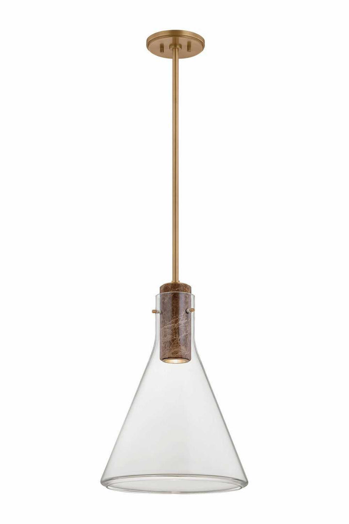 West Hill One Light Pendant in Patina Brass Hudson Valley Canada