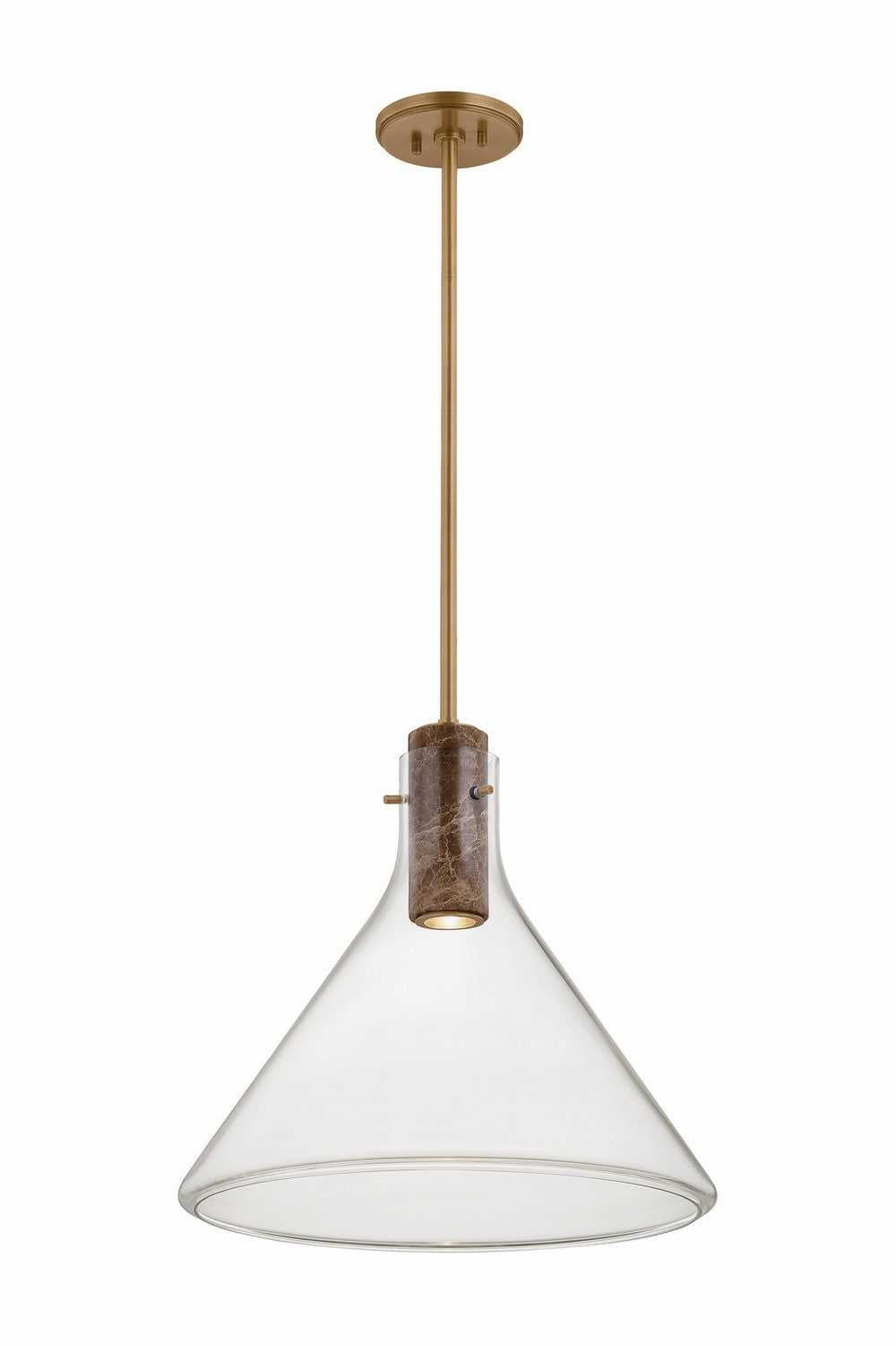 West Hill One Light Pendant in Patina Brass Hudson Valley Canada