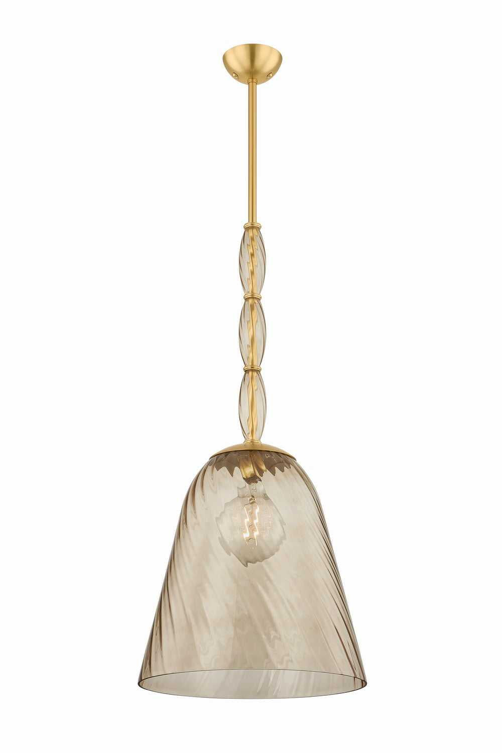 Bleecker One Light Pendant in Aged Brass Hudson Valley Canada