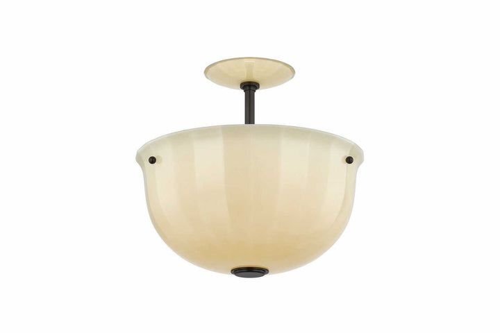 Nevins One Light Semi Flush Mount in Distressed Bronze Hudson Valley Canada