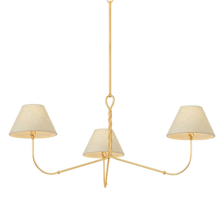 Dekalb Three Light Chandelier in Vintage Gold Leaf Hudson Valley Canada