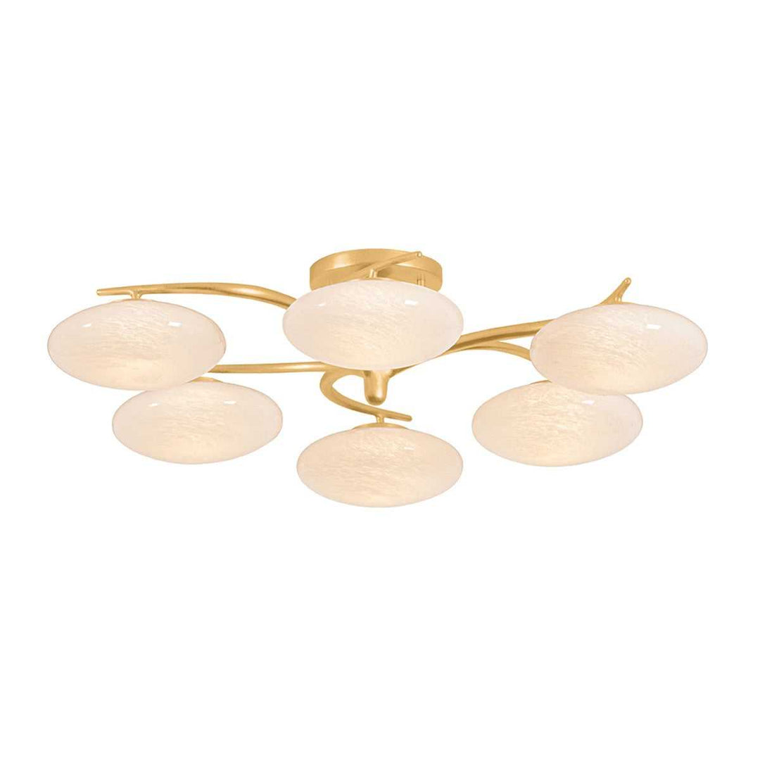 Bayberry LED Semi Flush Mount in Vintage Gold Leaf Hudson Valley Canada