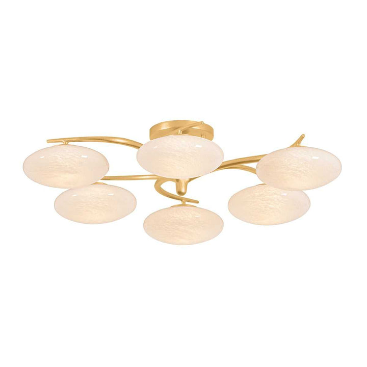 Bayberry LED Semi Flush Mount in Vintage Gold Leaf Hudson Valley Canada