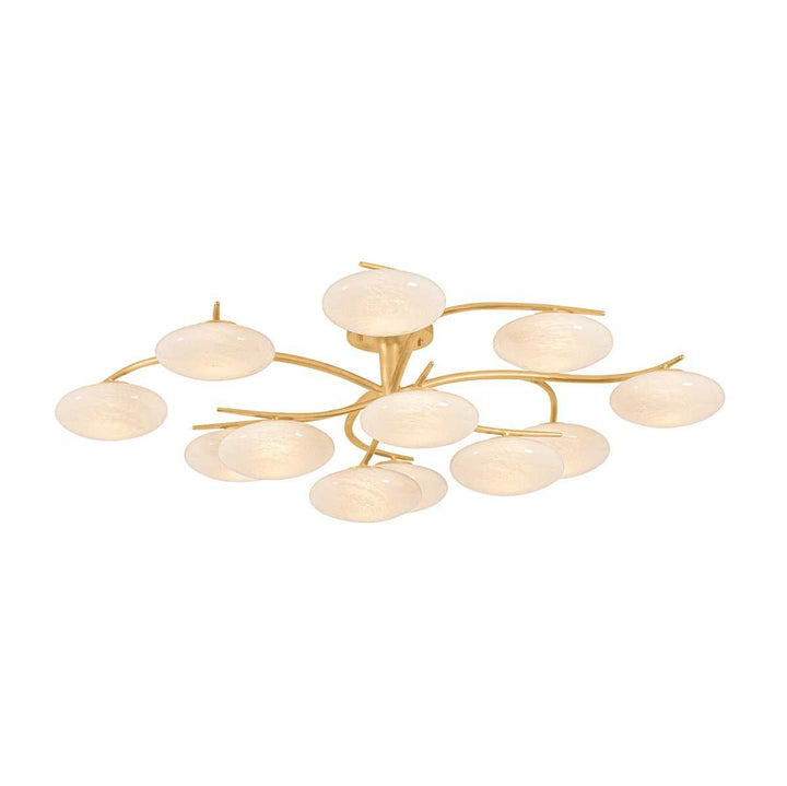 Bayberry LED Semi Flush Mount in Vintage Gold Leaf Hudson Valley Canada