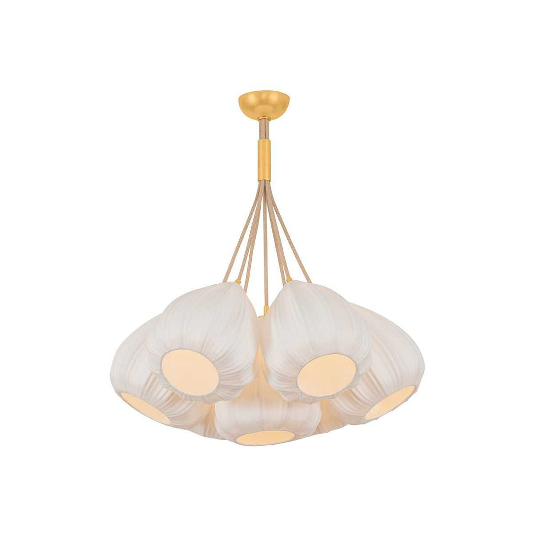Livonia Seven Light Chandelier in Vintage Gold Leaf Hudson Valley Canada