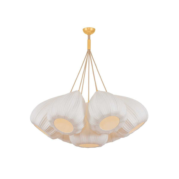Livonia Seven Light Chandelier in Vintage Gold Leaf Hudson Valley Canada