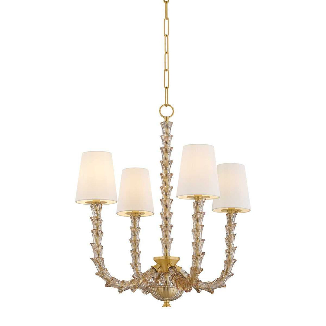 Calumet Four Light Chandelier in Aged Brass Hudson Valley Canada
