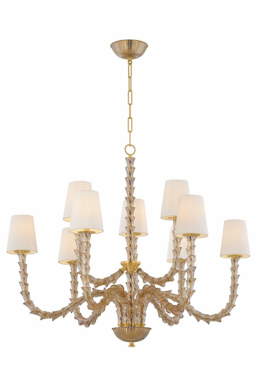 Calumet Nine Light Chandelier in Aged Brass Hudson Valley Canada