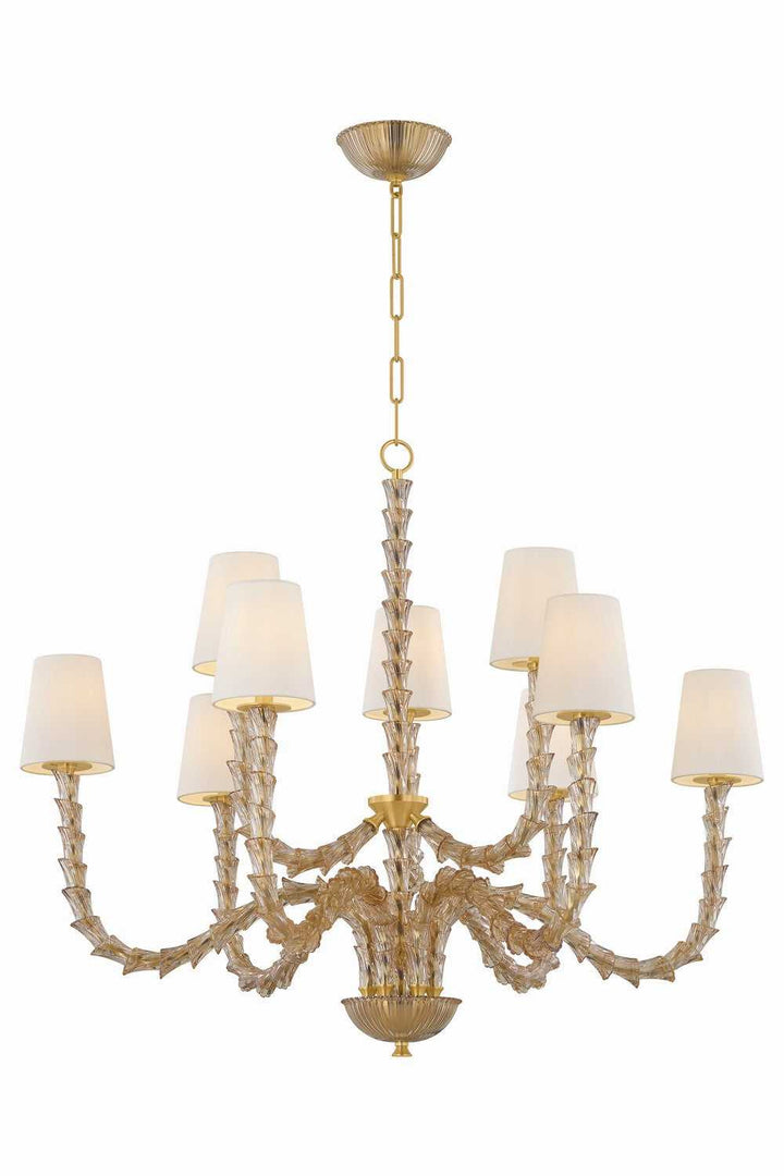 Calumet Nine Light Chandelier in Aged Brass Hudson Valley Canada