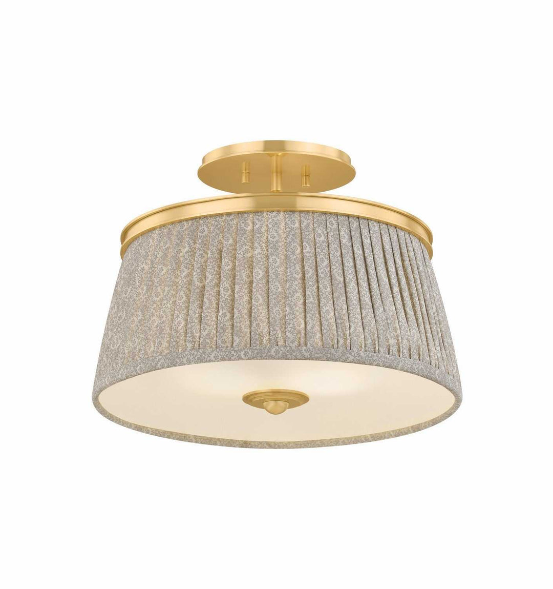 Valeria Two Light Semi Flush Mount in Aged Brass Hudson Valley Canada