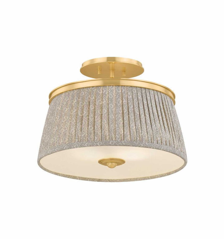 Valeria Two Light Semi Flush Mount in Aged Brass Hudson Valley Canada