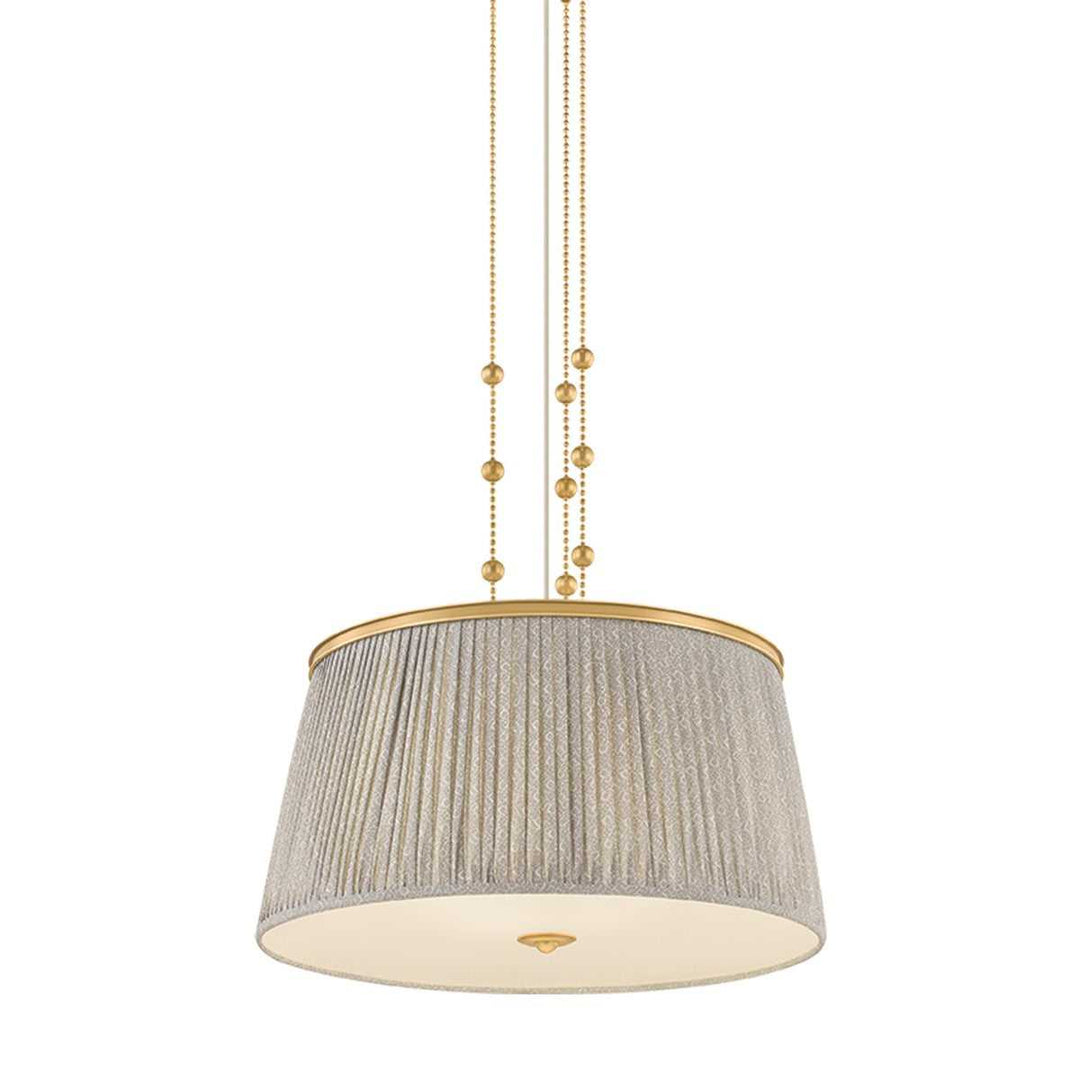 Valeria Three Light Pendant in Aged Brass Hudson Valley Canada