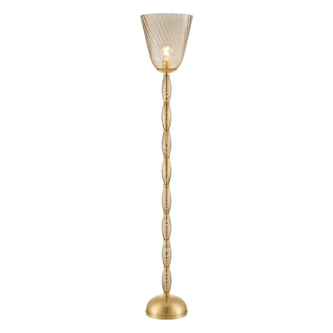 Bleecker One Light Floor Lamp in Aged Brass Hudson Valley Canada