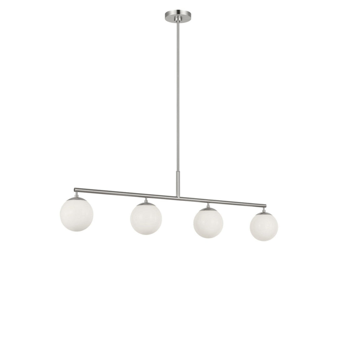 Nube Four Light Linear Chandelier in Brushed Nickel Generation Lighting Canada
