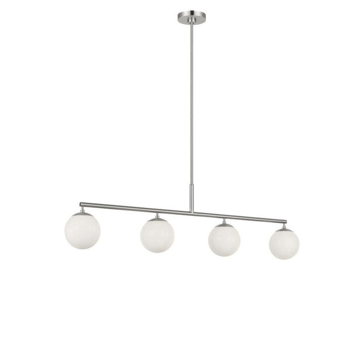 Nube Four Light Linear Chandelier in Brushed Nickel Generation Lighting Canada