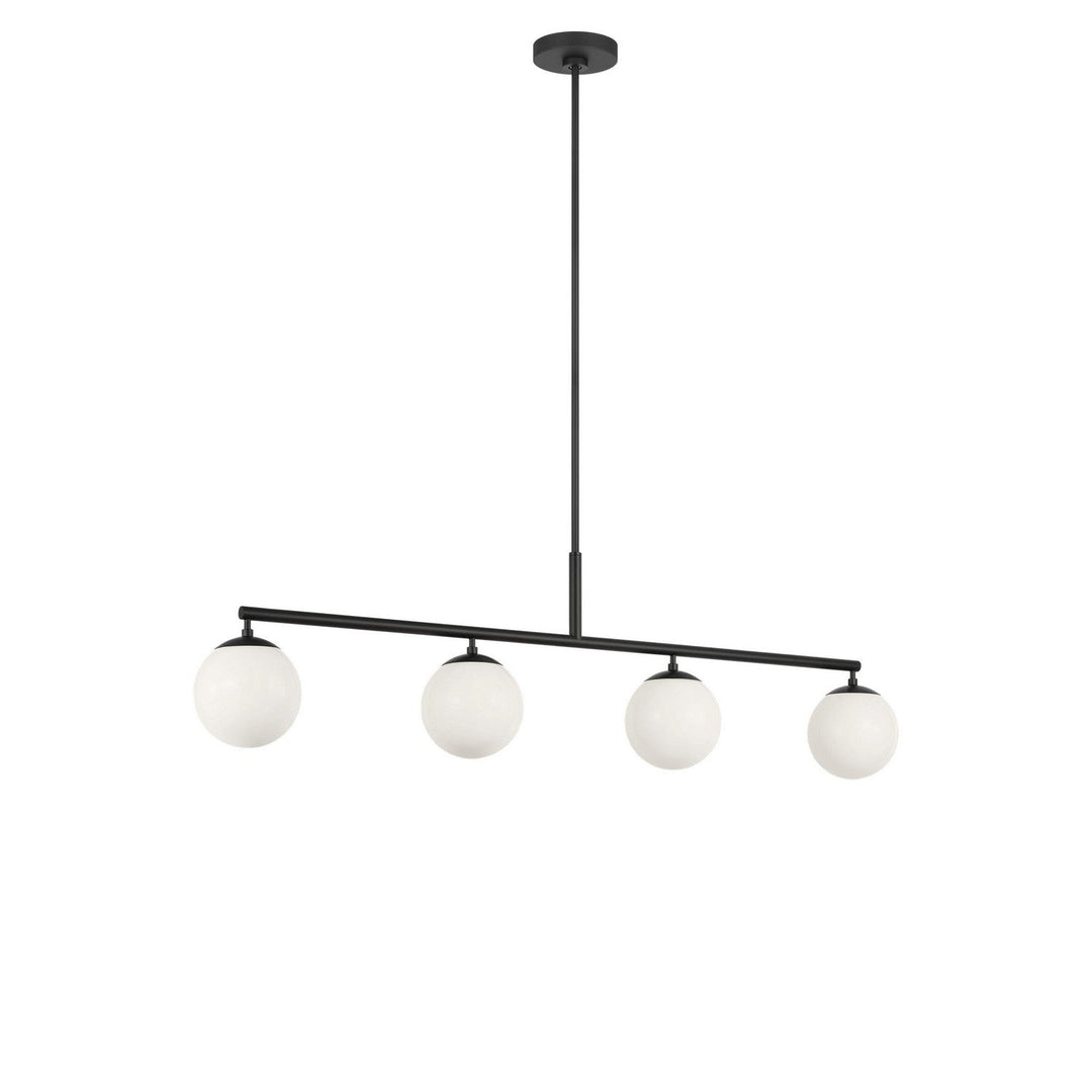 Nube Four Light Linear Chandelier in Midnight Black Generation Lighting Canada