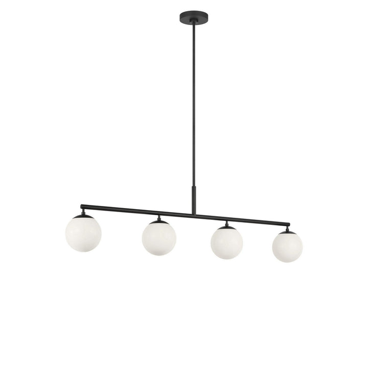 Nube Four Light Linear Chandelier in Midnight Black Generation Lighting Canada