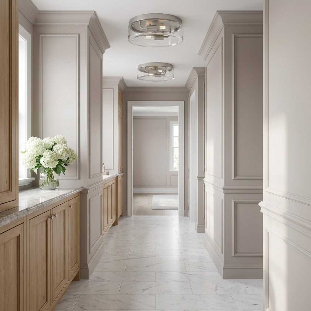 Rhett Two Light Flush Mount in Brushed Nickel Generation Lighting Canada