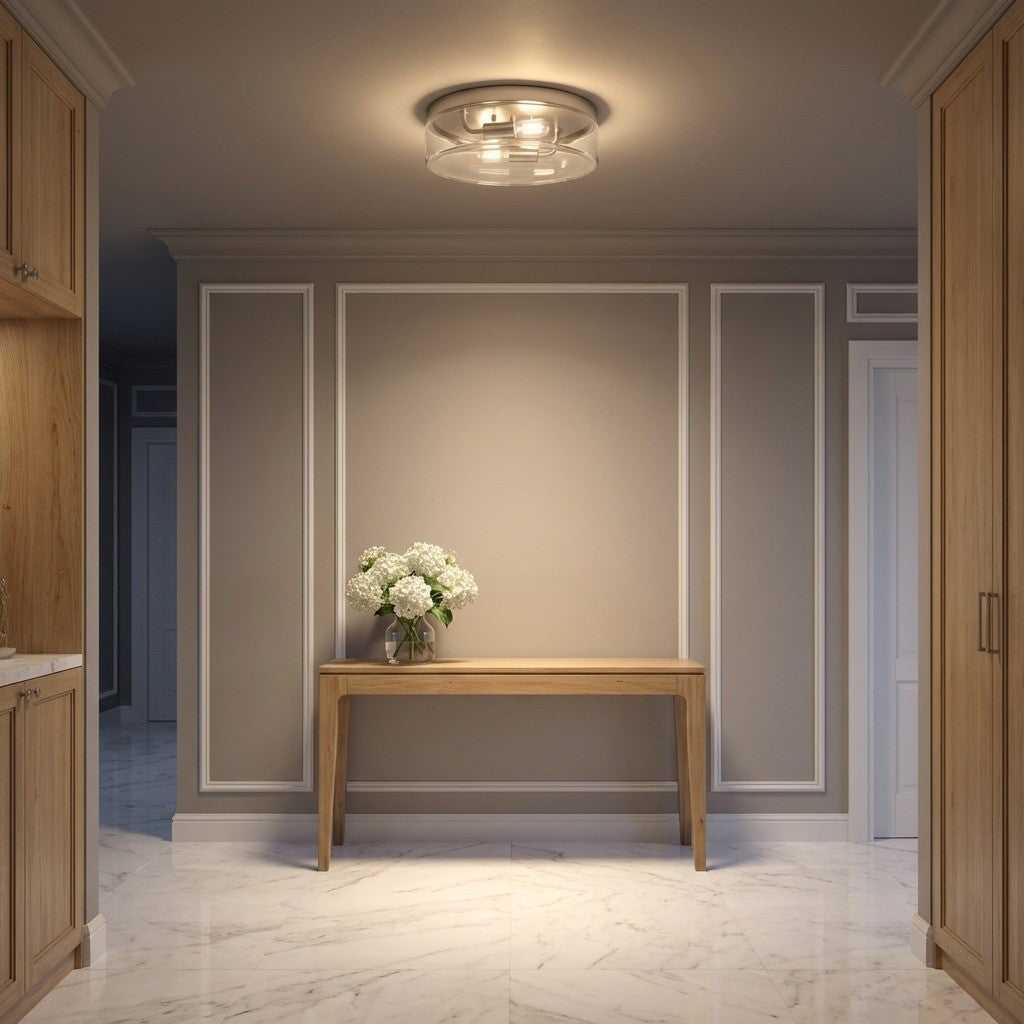 Rhett Two Light Flush Mount in Brushed Nickel Generation Lighting Canada