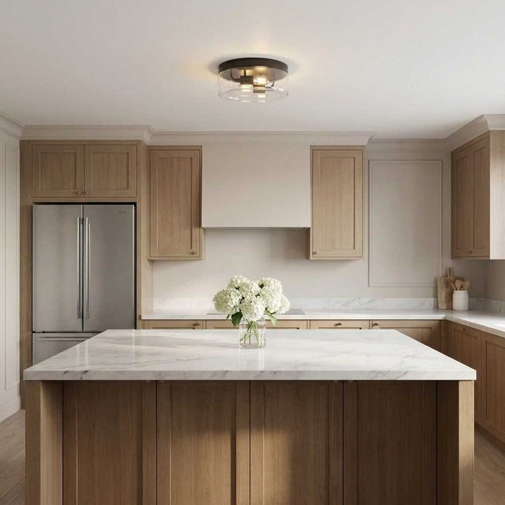 Rhett Two Light Flush Mount in Midnight Black Generation Lighting Canada