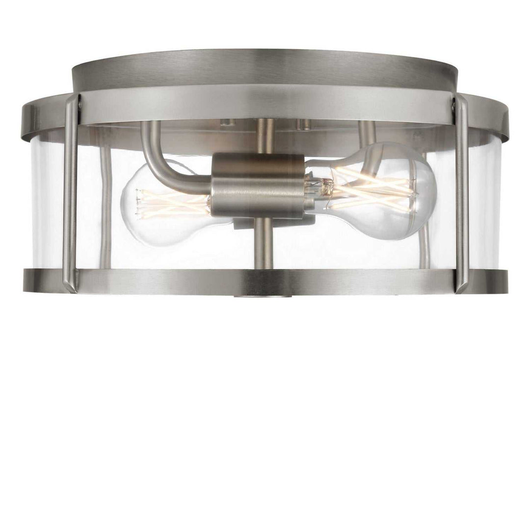 Lumra Two Light Flush Mount in Brushed Nickel Generation Lighting Canada