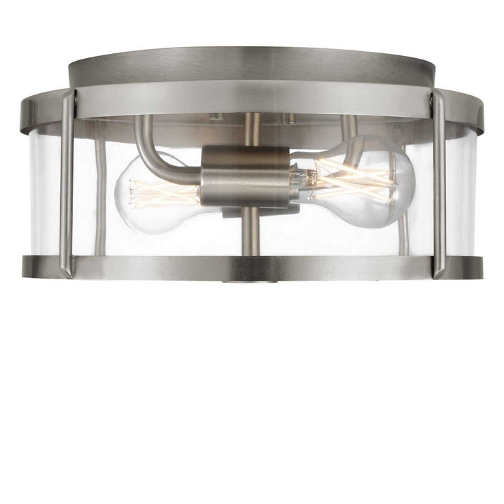 Lumra Two Light Flush Mount in Brushed Nickel Generation Lighting Canada