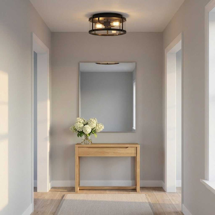 Lumra Two Light Flush Mount in Midnight Black Generation Lighting Canada