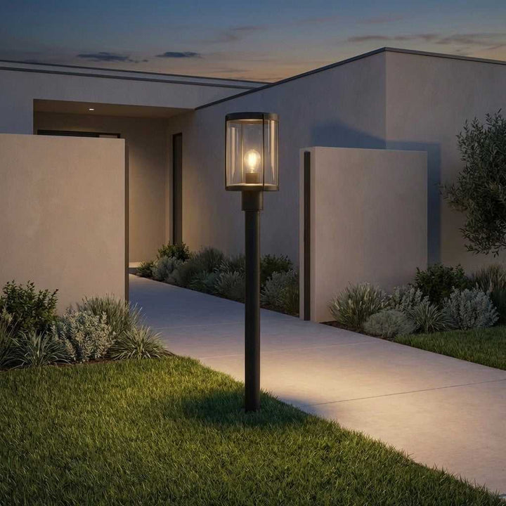 Luning One Light Outdoor Post Lantern in Textured Black Generation Lighting Canada