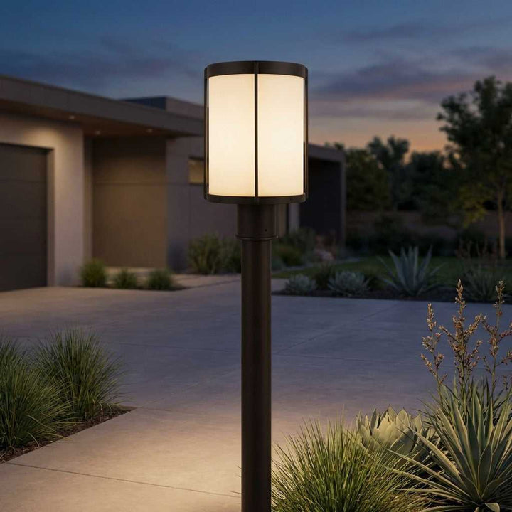 Luning One Light Outdoor Post Lantern in Antique Bronze Generation Lighting Canada