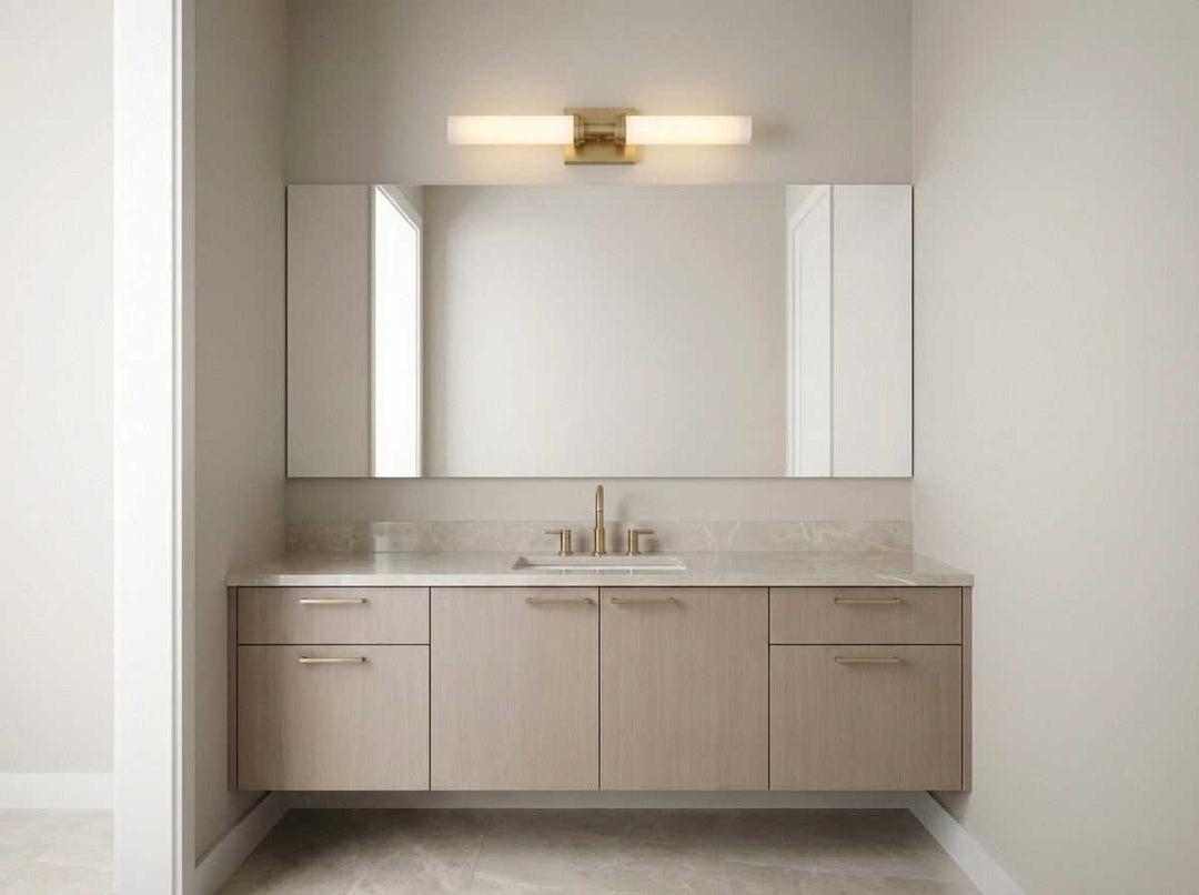 Coles LED Vanity in Satin Brass Generation Lighting Canada