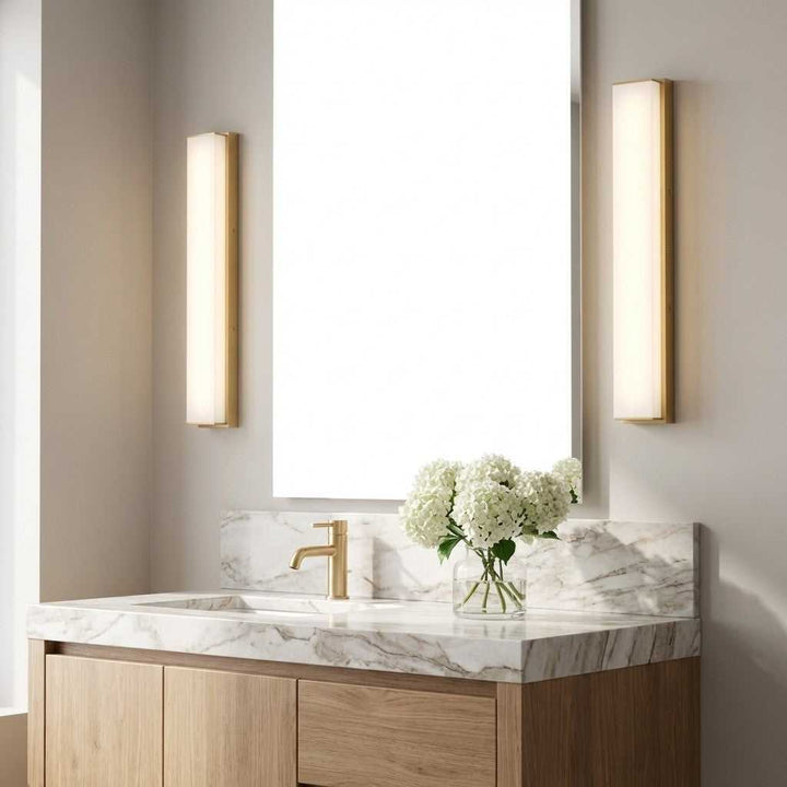 Panna LED Vanity in Satin Brass Generation Lighting Canada