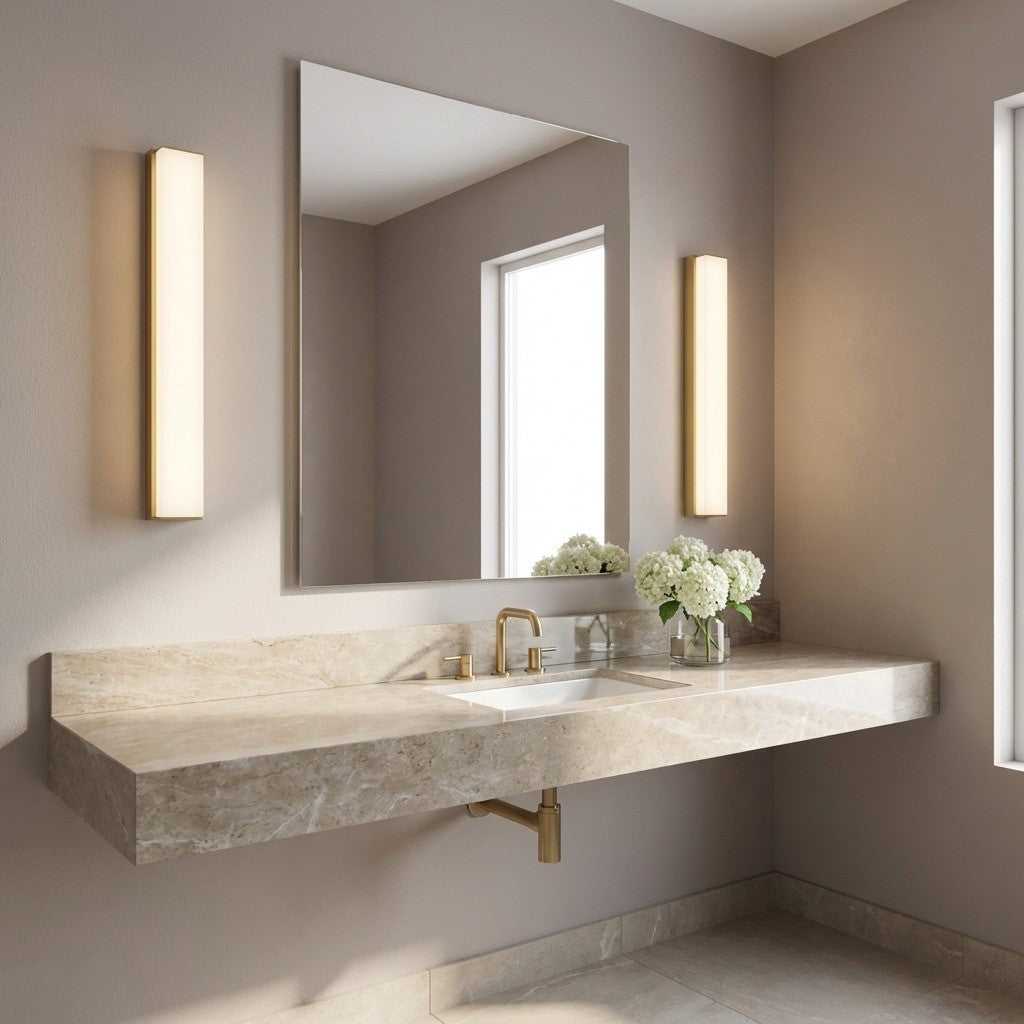 Panna LED Vanity in Satin Brass Generation Lighting Canada