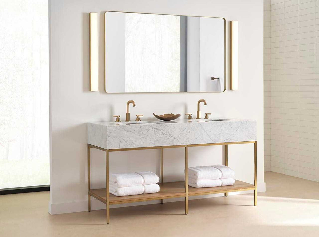 Panna LED Vanity in Satin Brass Generation Lighting Canada