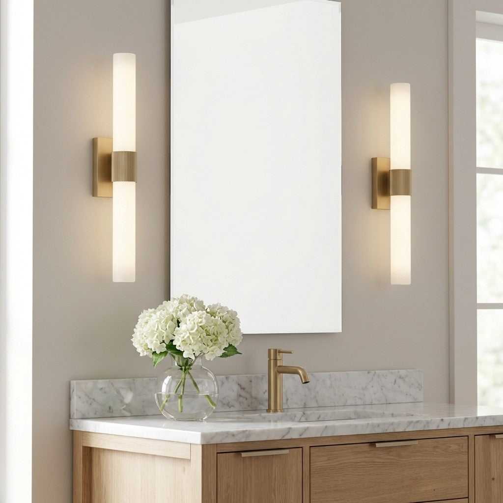 Sarco LED Vanity in Satin Brass Generation Lighting Canada