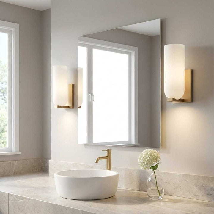 Neblina One Light Vanity in Satin Brass Generation Lighting Canada