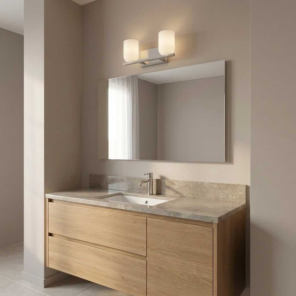 Neblina Two Light Vanity in Brushed Nickel Generation Lighting Canada