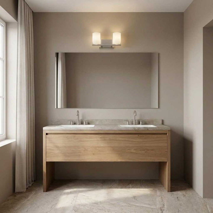 Neblina Two Light Vanity in Brushed Nickel Generation Lighting Canada