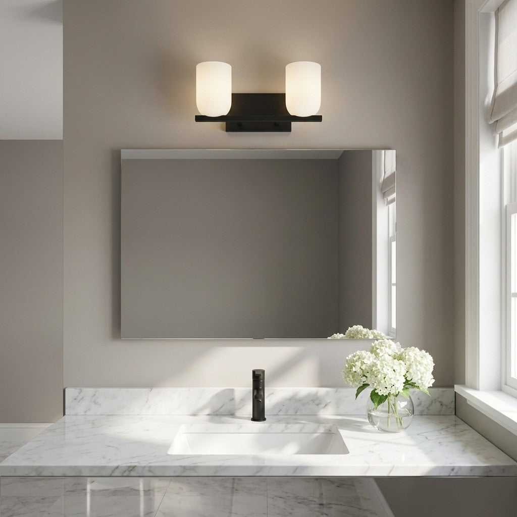 Neblina Two Light Vanity in Midnight Black Generation Lighting Canada