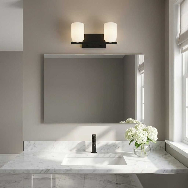 Neblina Two Light Vanity in Midnight Black Generation Lighting Canada