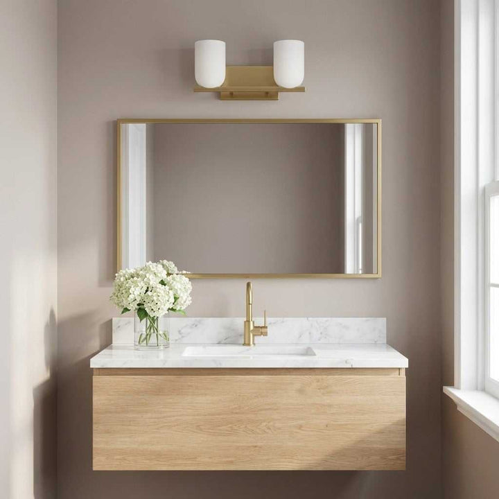 Neblina Two Light Vanity in Satin Brass Generation Lighting Canada