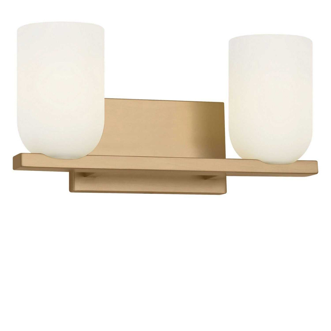 Neblina Two Light Vanity in Satin Brass Generation Lighting Canada