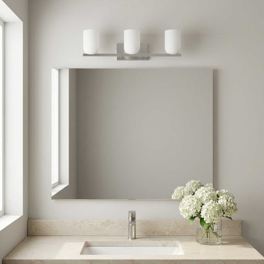 Neblina Three Light Vanity in Brushed Nickel Generation Lighting Canada