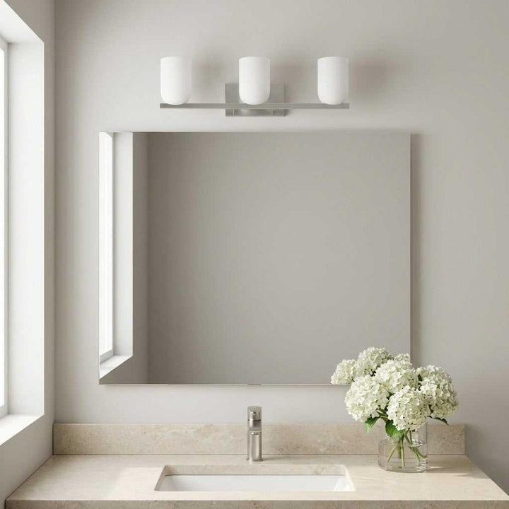 Neblina Three Light Vanity in Brushed Nickel Generation Lighting Canada