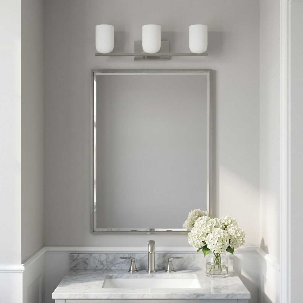 Neblina Three Light Vanity in Brushed Nickel Generation Lighting Canada